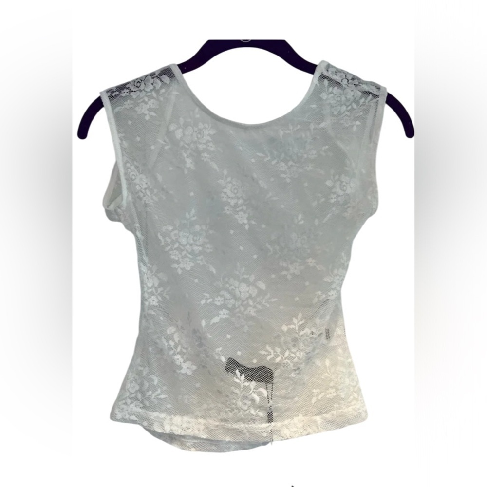 White Fox Word of Warning Lace Top NWT